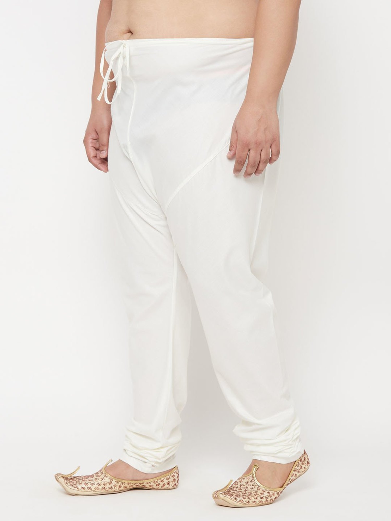 VASTRAMAY Cream Regular fit Solid Pyjamas