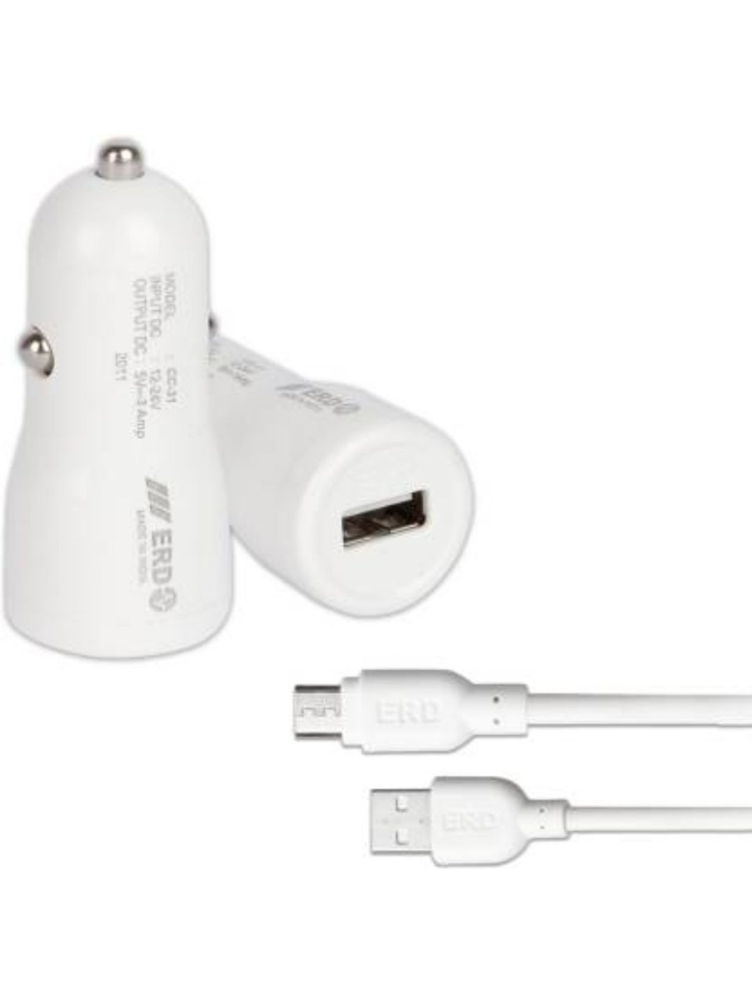 ERD 3 Amp Turbo Car Charger - (White)