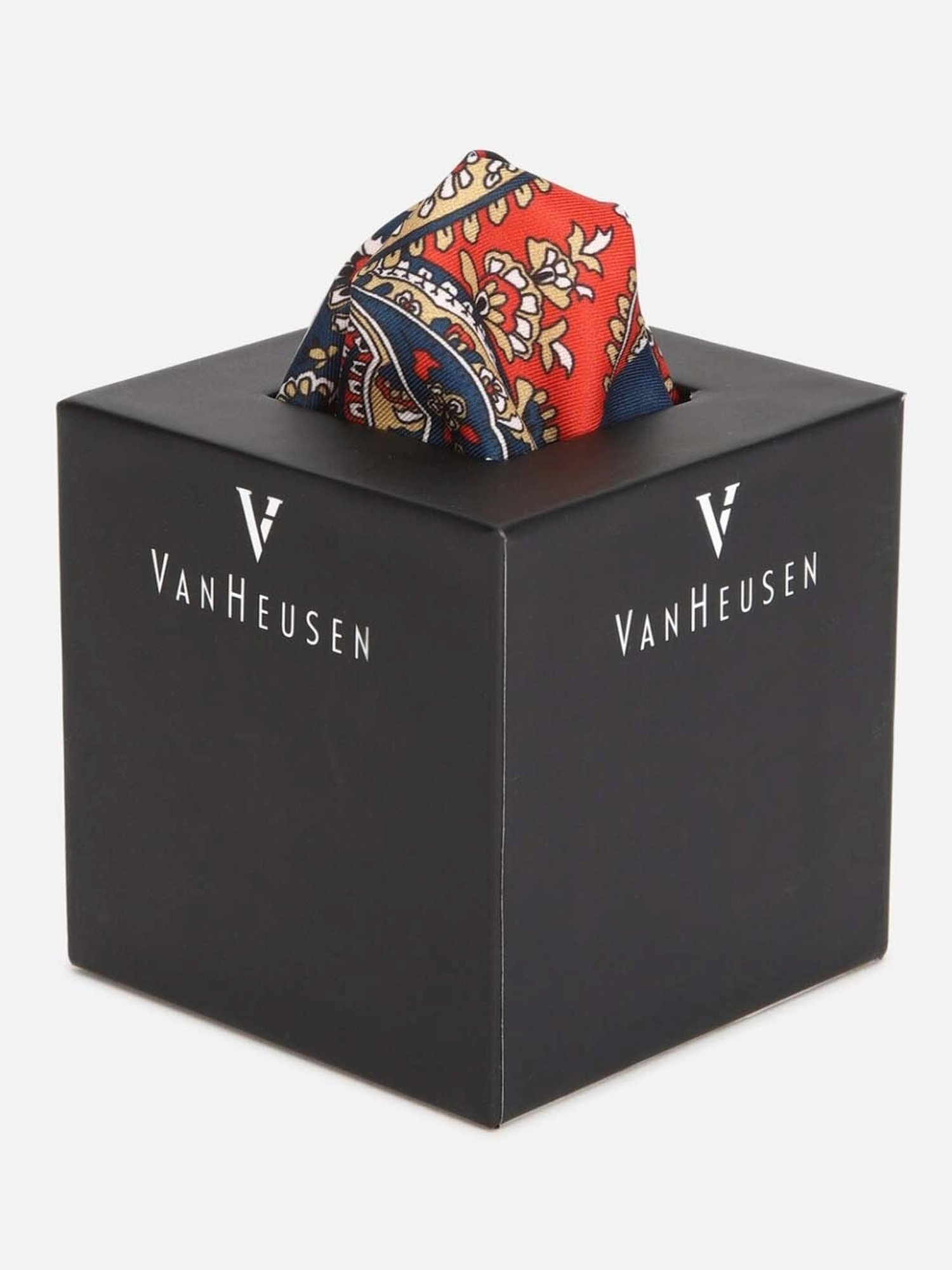 Van Heusen Orange & Blue Floral Pocket Square