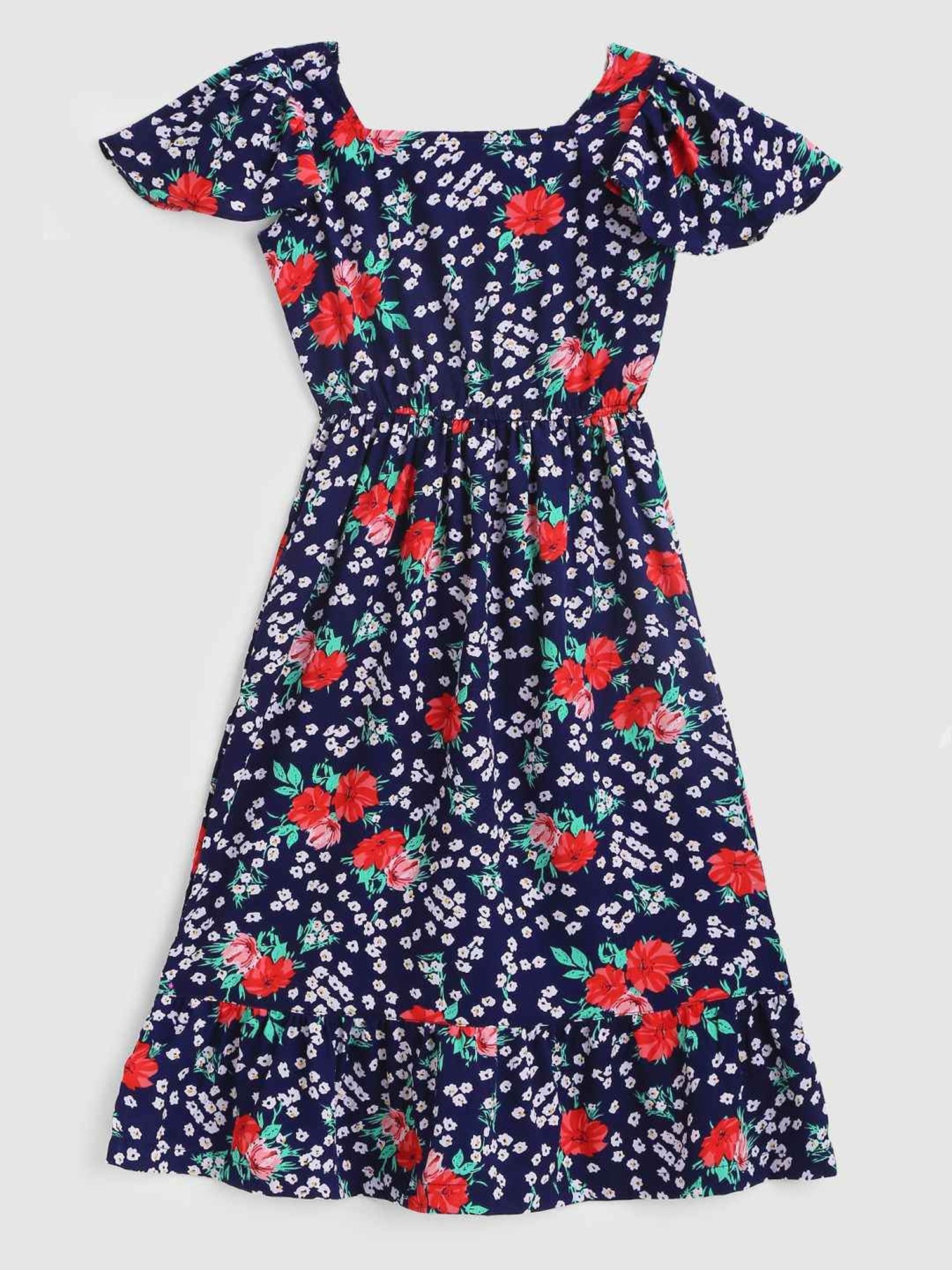 Kids Craft Navy Floral Printed Dress