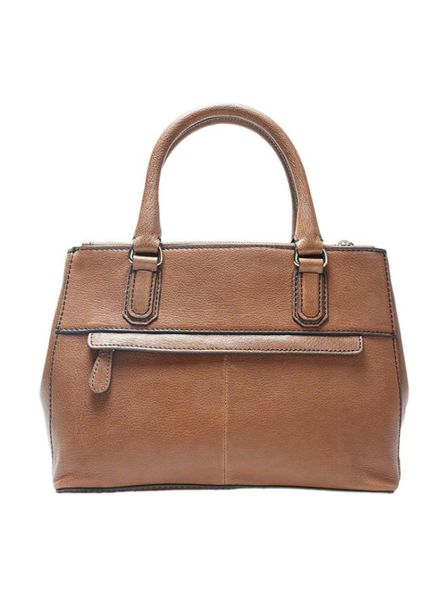 RI2K London Cognac Leather Medium Handbag