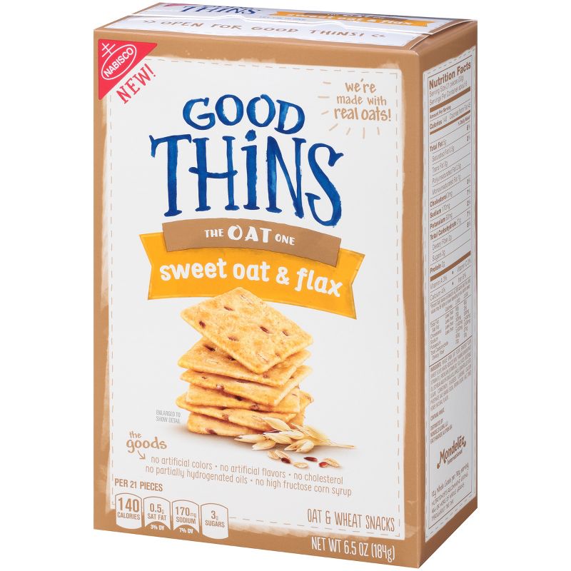 Good Thins: The Oat One - Sweet Oat & Flax Crackers - 5.75oz