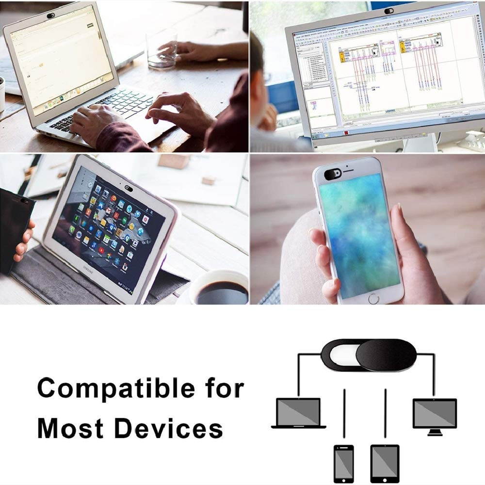 Webcam Metal Cover 6 Pack Ultra Thin Design Web Camera Privacy Cover Slide for Laptop, PC, MacBook, iMac, Computer, iPad, Smartphone, Protect Your Privacy and Security