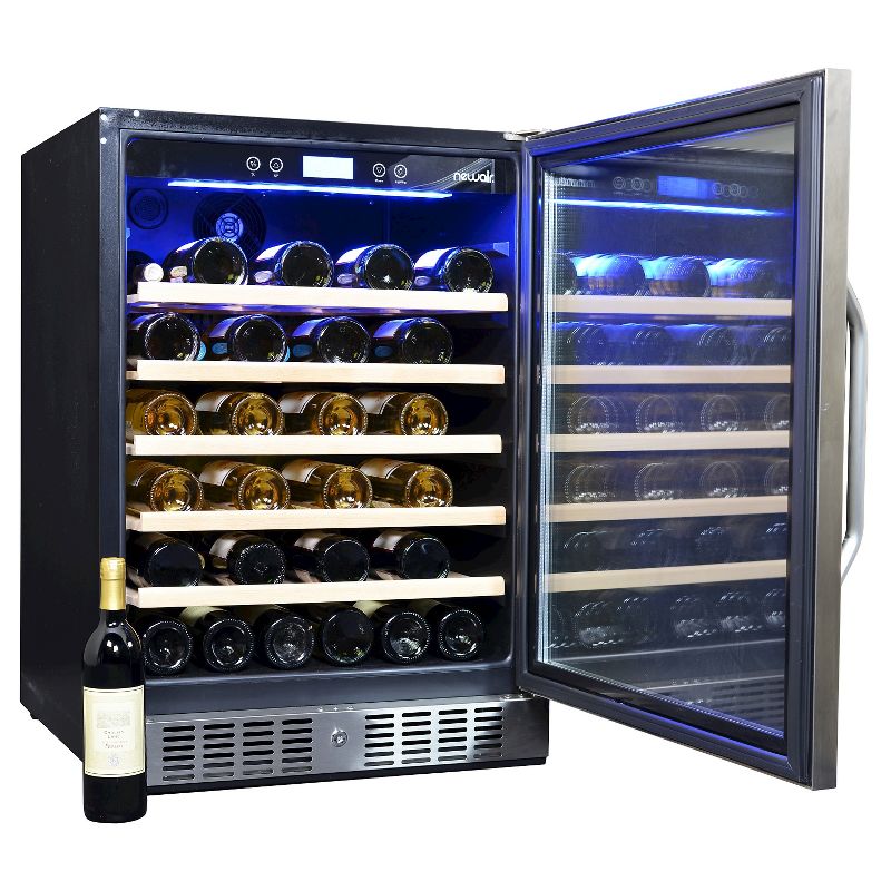 NewAir 52 Bottle Built-In Compressor Wine Cooler - Stainless Steel AWR-520SB
