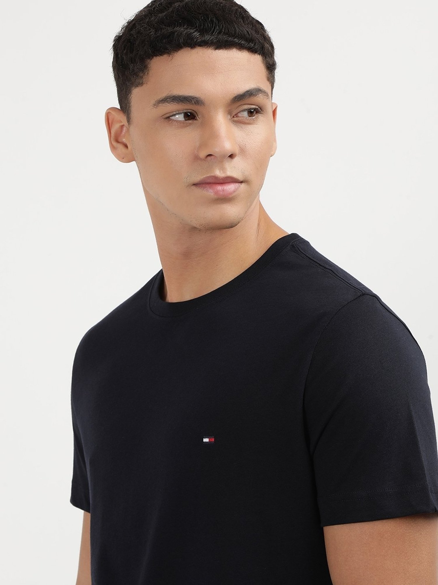 Tommy Hilfiger Desert Sky Cotton Slim Fit Solid T-Shirt