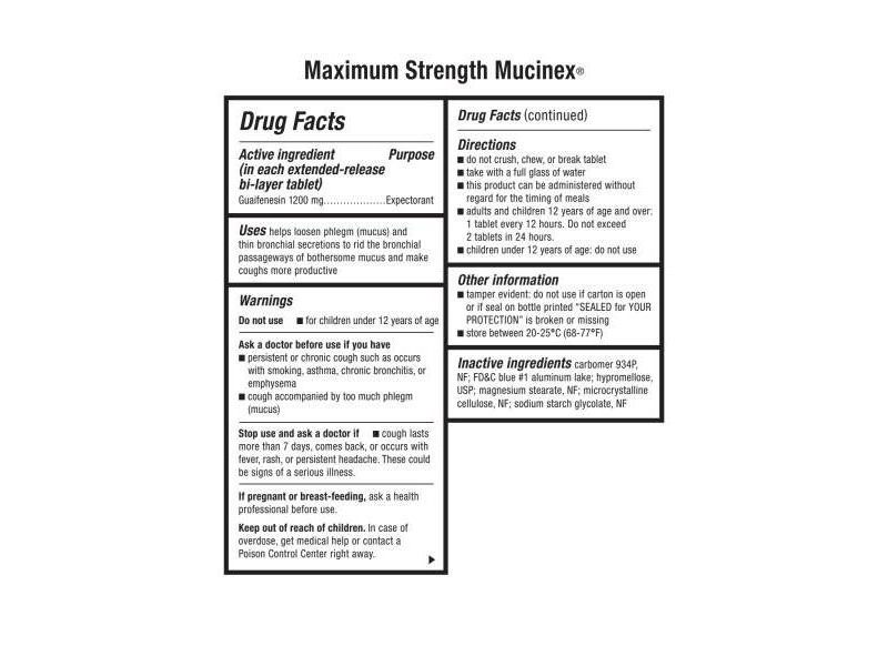 Mucinex Guaifenesin Max Strength Tablets - 18ct