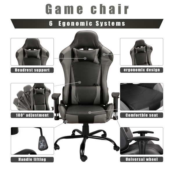 Gaming Chair, High Back PU Leather Office Chair, Adjustable Video Gaming Chairs, Swivel Racing Chair