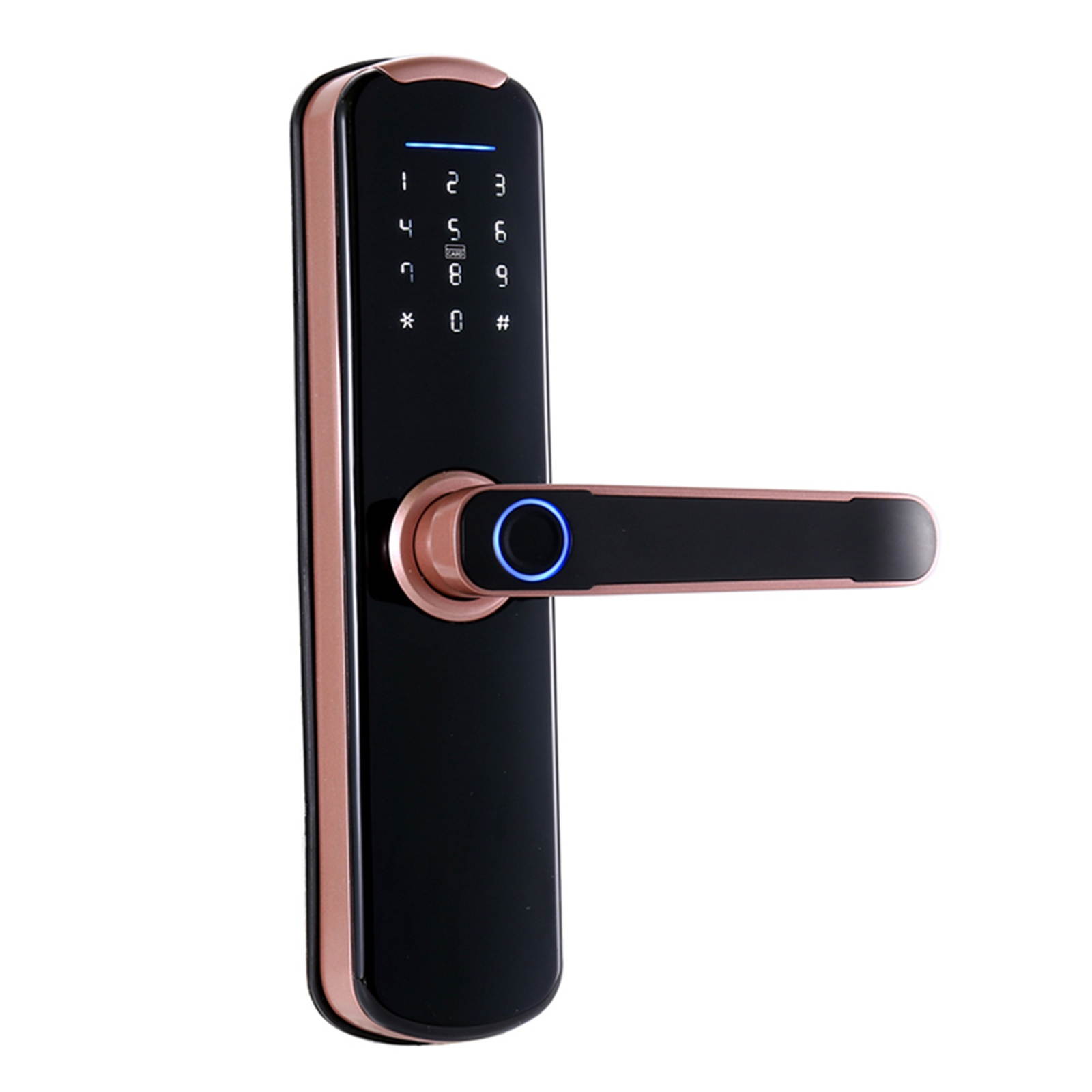 WAFU Tuya Fingerprint Lock Indoor Electronic Lock Smart Fingerprint Password Card Mechanical Key Touchscreen Keypad Door Lock for Home Hotel Office Door