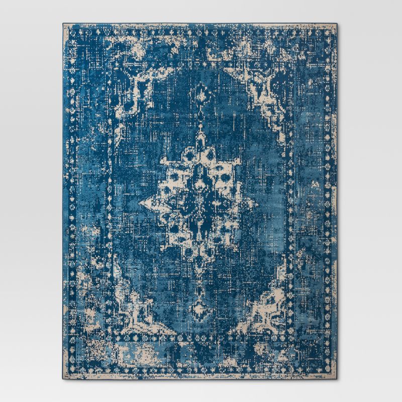 4'X6' Medallion Roma Overdyed Woven Area Rug Blue - Threshold™