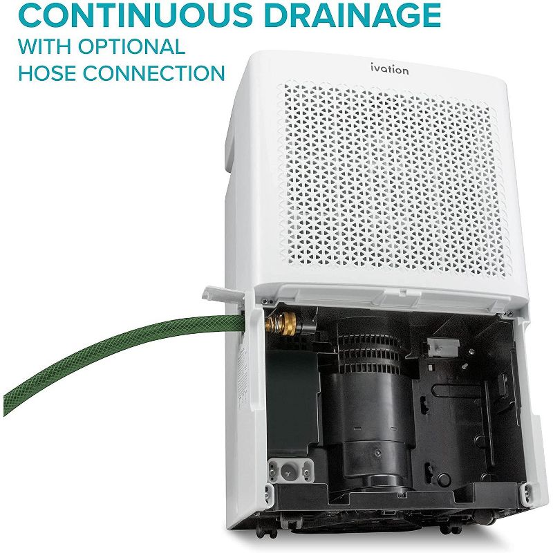 Ivation 4,500 Sq Energy Star Compressor Dehumidifier with Pump, Large Capacity for Spaces Up To 4,500 Sq Ft, Includes Programmable Humidity, Hose Connector, Auto Shutoff and Restart and Washable Filter