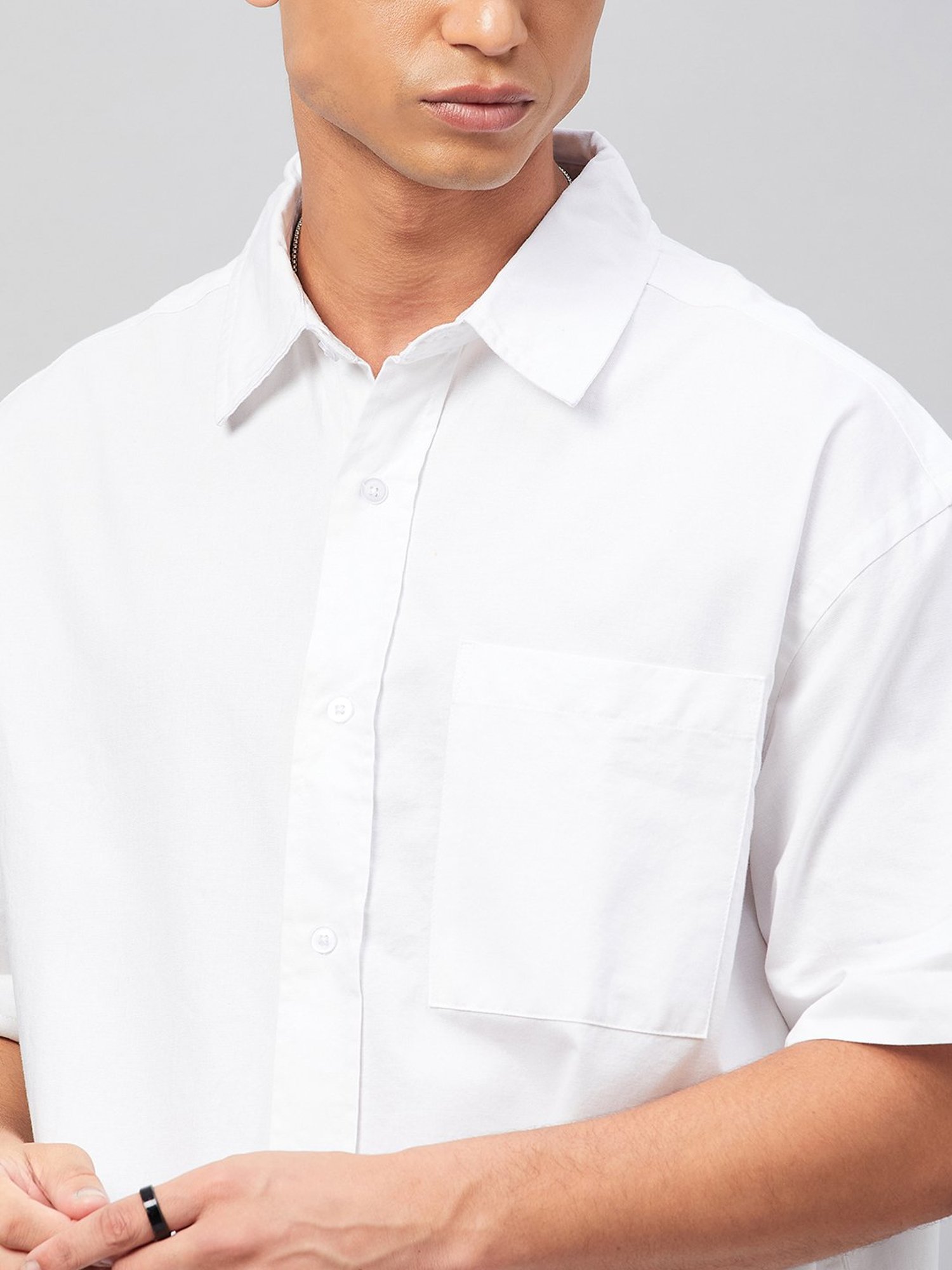 CHIMPAAANZEE White Loose Fit Oversized Shirt