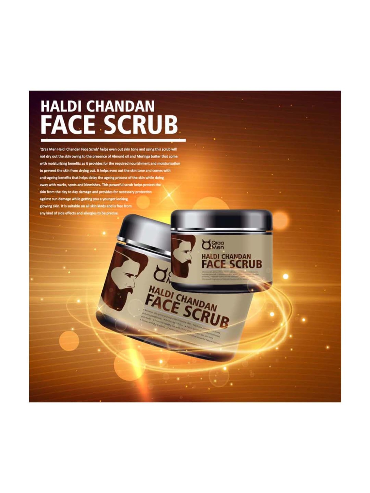 Qraa Men Haldi Chandan Face Scrub - 100 gm
