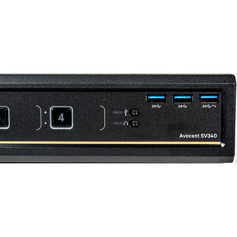 Vertiv Avocent 4-Port Dual-Head DVI-I 4K Ultra HD KVM Switch - 4 Computer(s) - 1 Local User(s) - 3840 x 2160 - 13 x USB - 10 x DVI - Desktop