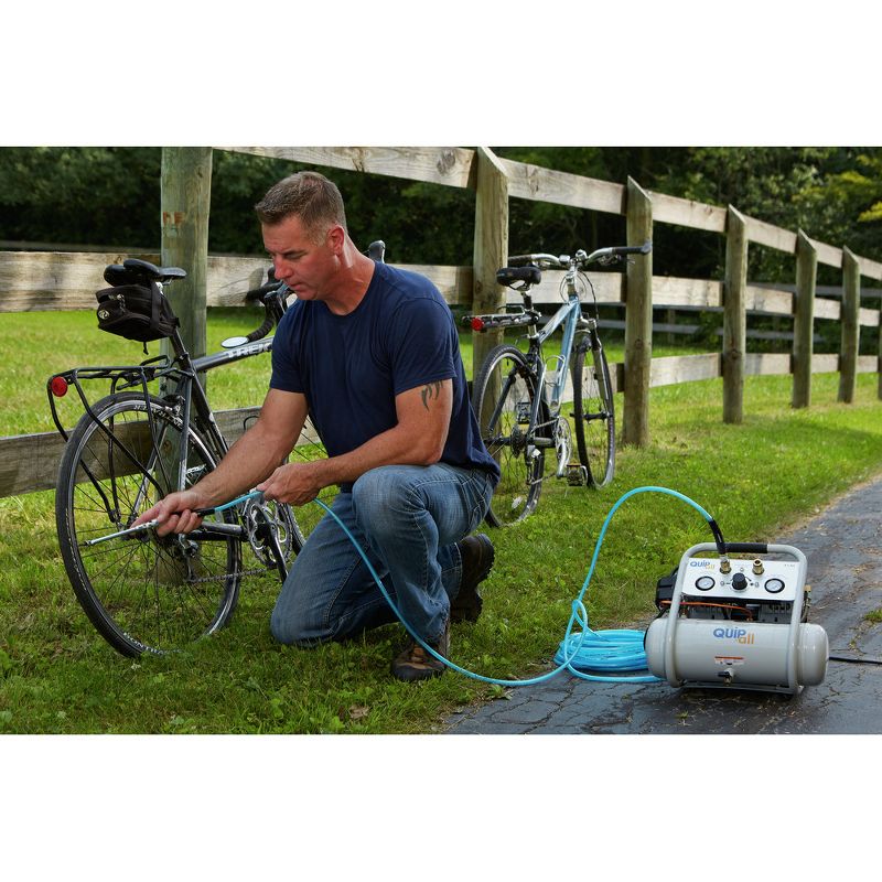 Quipall 2-1-SIL 1 HP 1.6 Gallon Oil-Free Hotdog Air Compressor