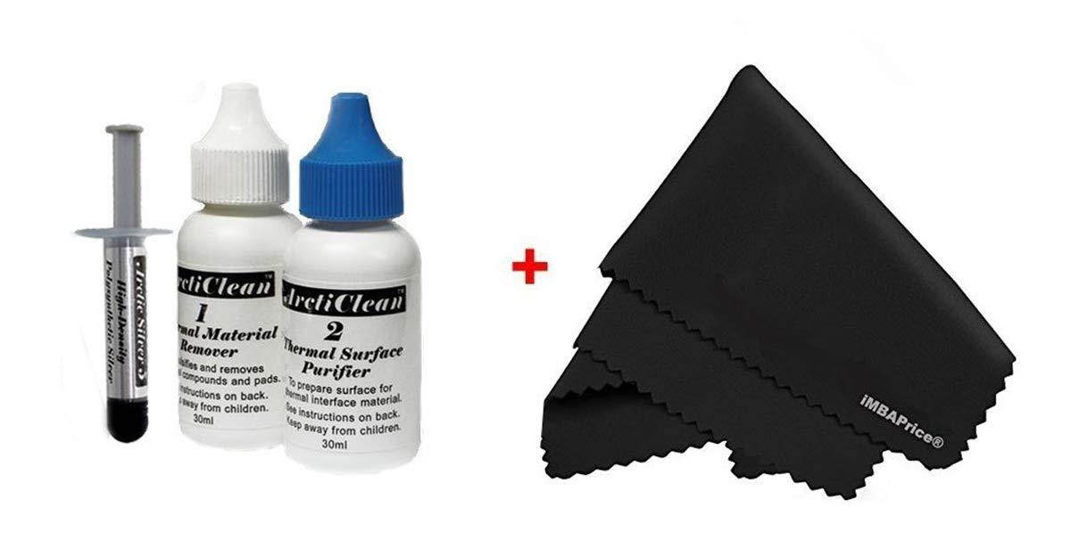 arctic silver 5  3.5 grams with arcticlean 60 ml combo kit + microfiber 7" x 6" cleaning cloth