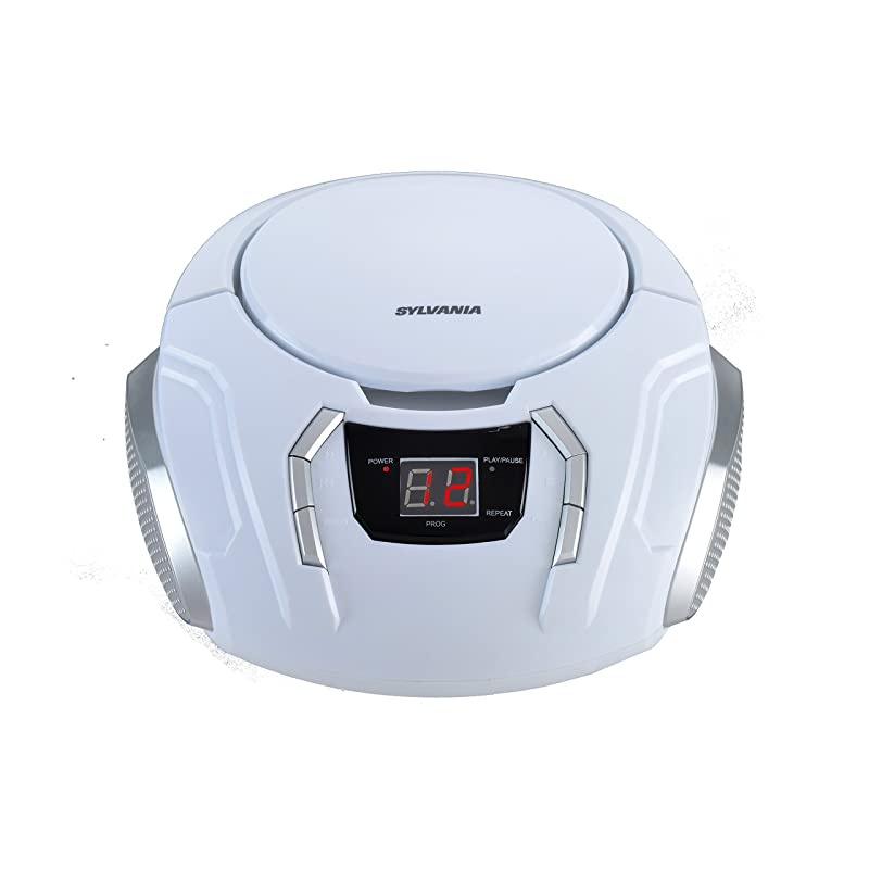 SRCD261-C-WHITE Portable CD Boombox with AM/FM Radio