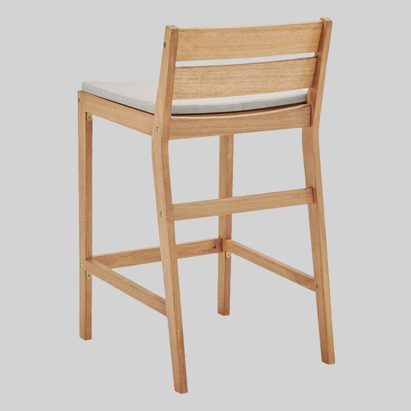 Riverlake 7pc Outdoor Patio Ash Wood Bar Set - Taupe - Modway