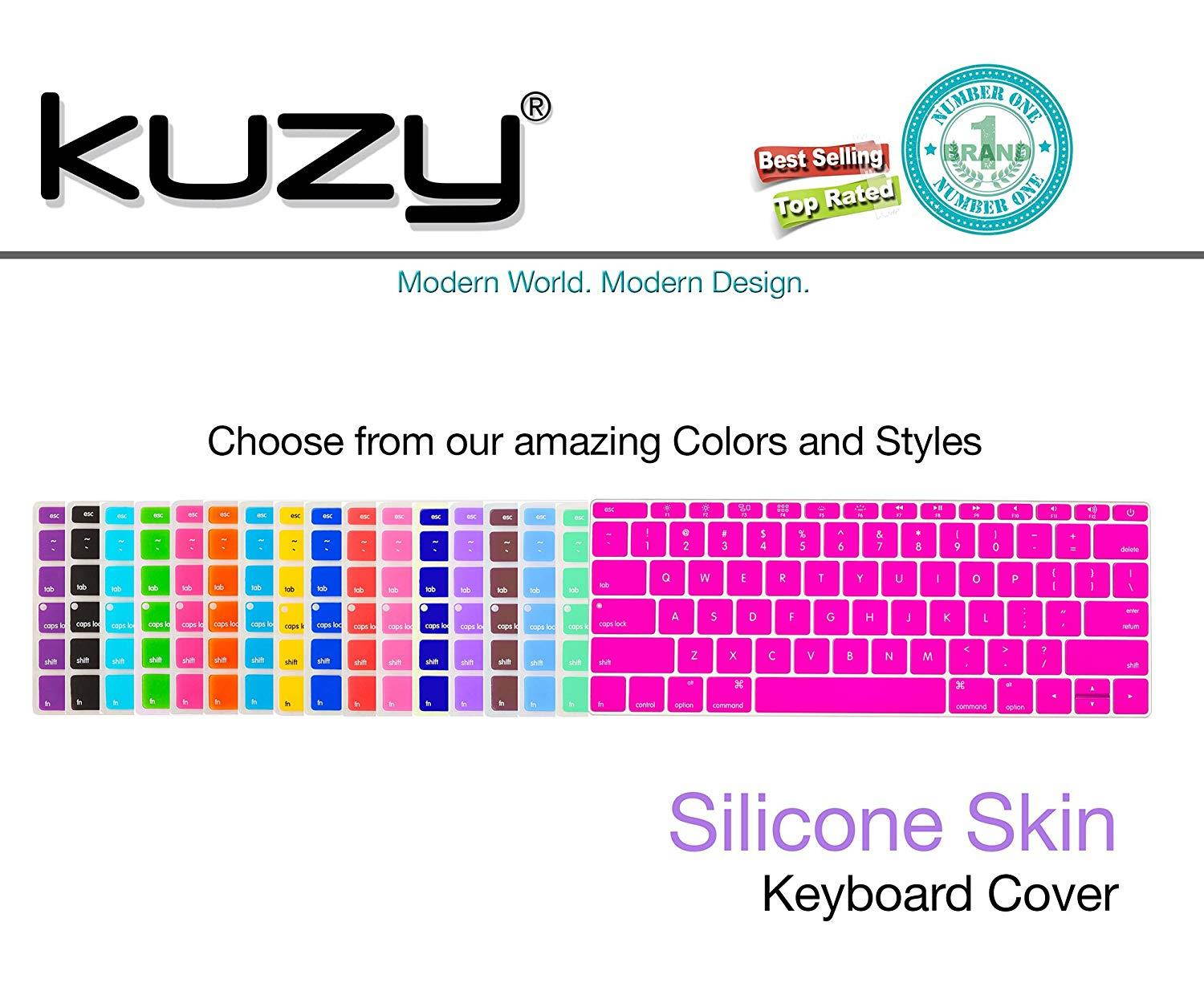 Kuzy RAINBOW Keyboard Cover for MacBook Pro 13 inch A1708 (No TouchBar) Release 2016 & MacBook 12" A1534 NEWEST Silicone Skin - Rainbow