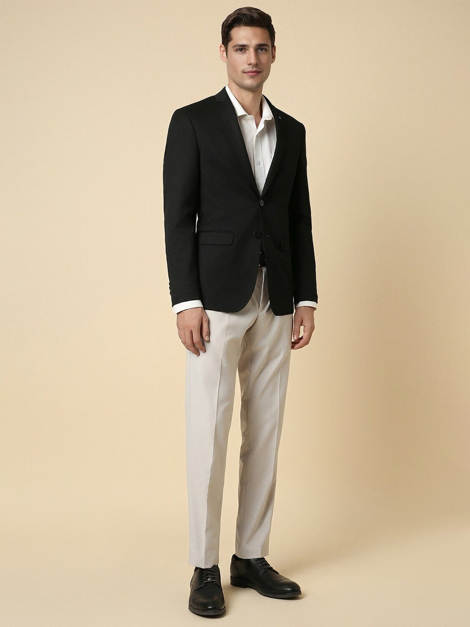 Allen Solly Black Slim Fit Blazer