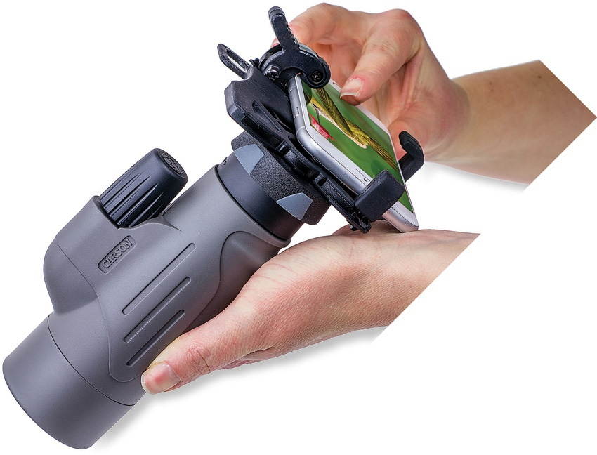 CARSON MP-842IS Carson 8x 42mm Waterproof Monocular w Smart Phone Adapter Bundle