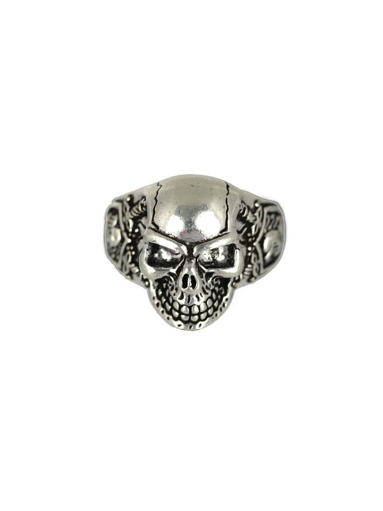 Bold by Priyaasi Silver-Plated Skull Ring for Men