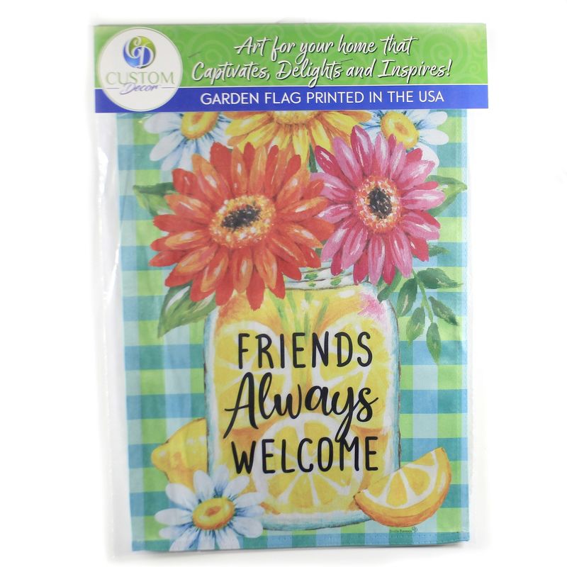 Home & Garden 17.75" Gerberas And Lemons Flag Printed In The Usa Custom Decor  -  Flags