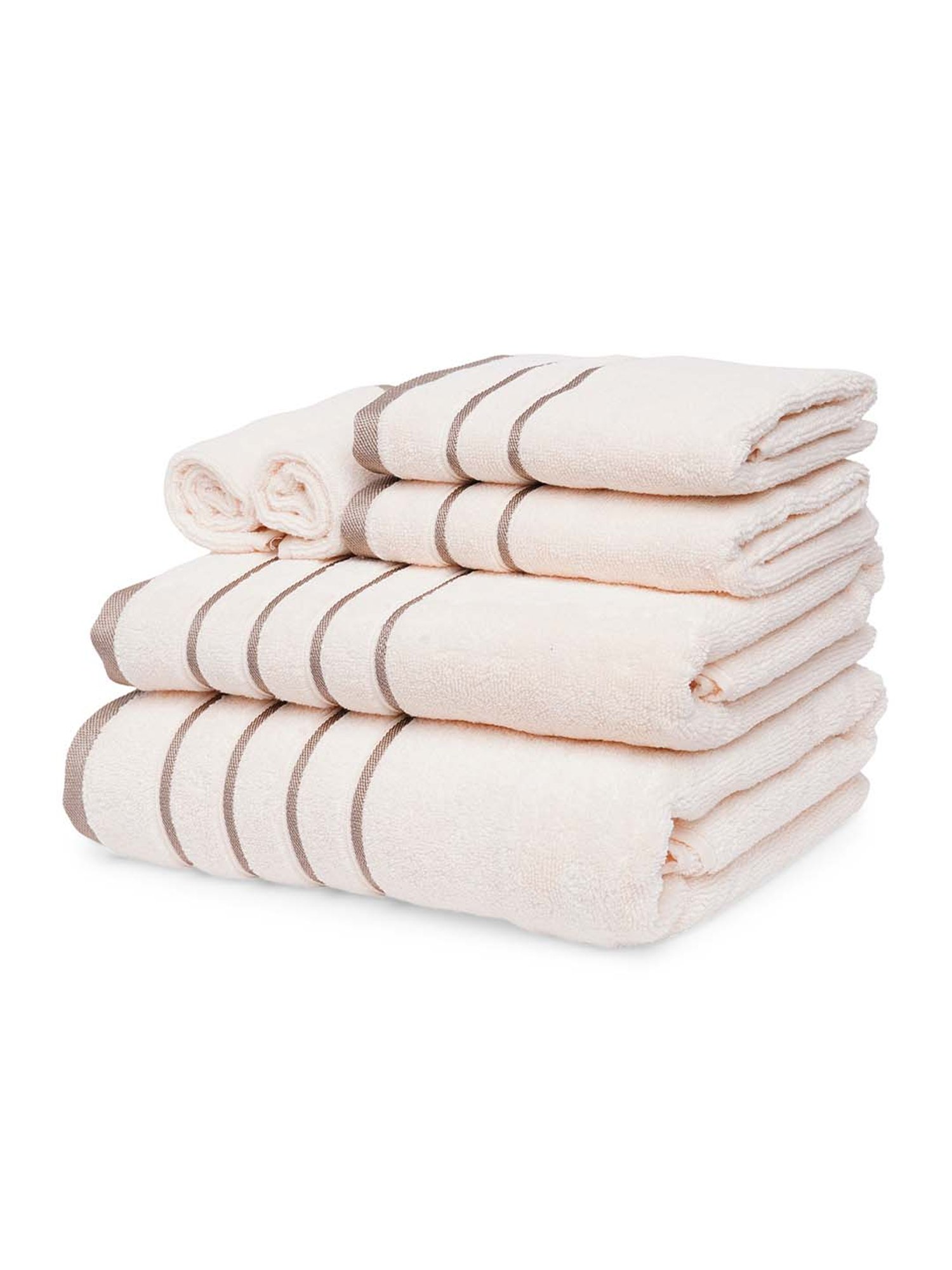 Mark Home Simply Soft Ivory Cotton 500 GSM Zero Twist Anti Bacterial Bath Linen Set