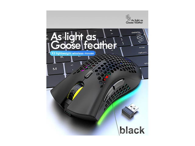 X3 E-sport Wireless Mouse RGB Dual Mode Gaming Mechanical Macro Computer Notebook Mouse Ultralight Honeycomb Shell Mouse