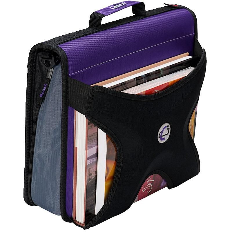 Case-it The X-Hugger Zipper Binder with Tab File, 2 Inch O-Ring, Purple
