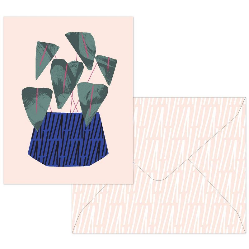 10ct Blank Note Cards House Plant