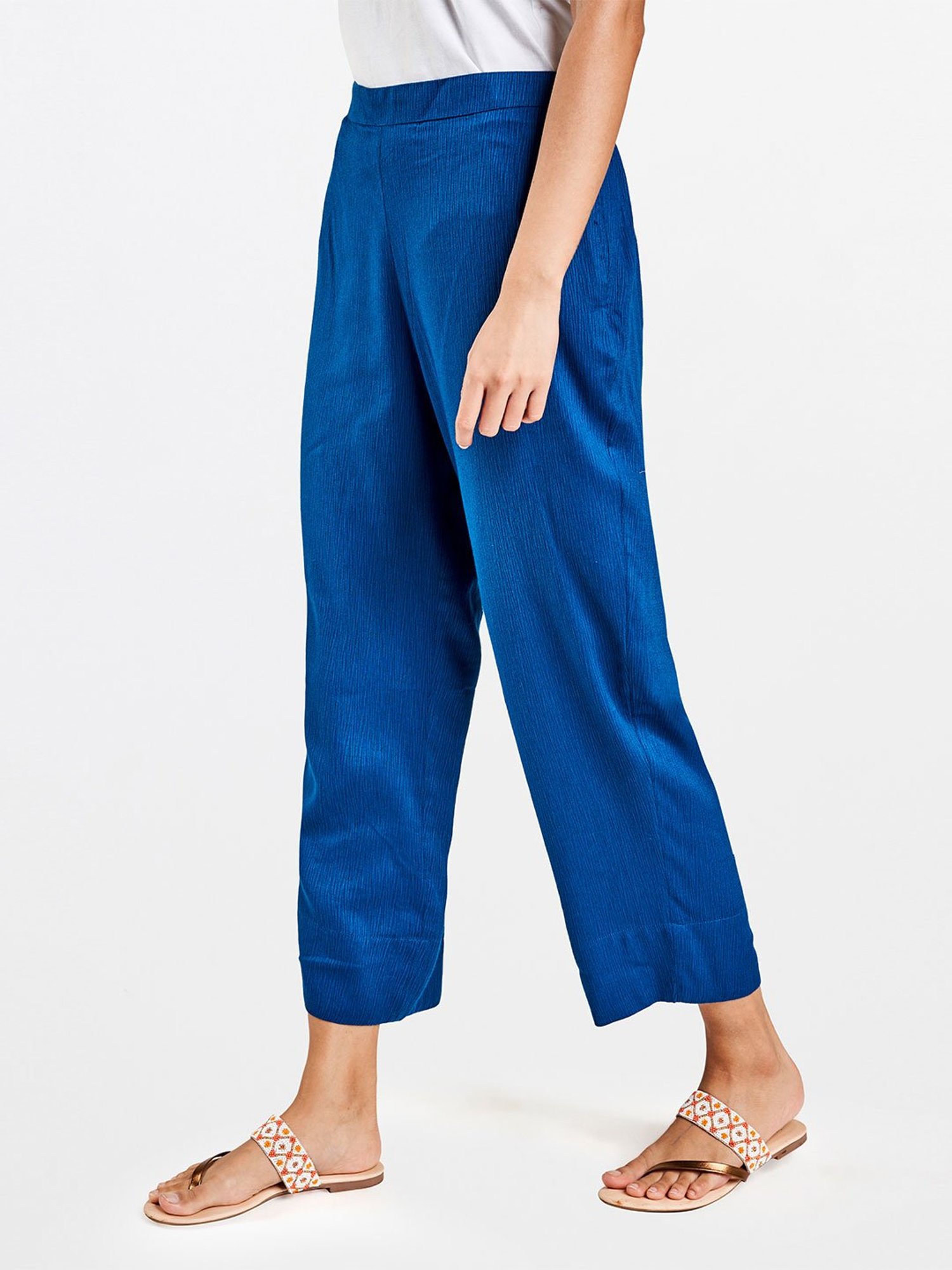 Global Desi Indigo Regular Fit Trousers