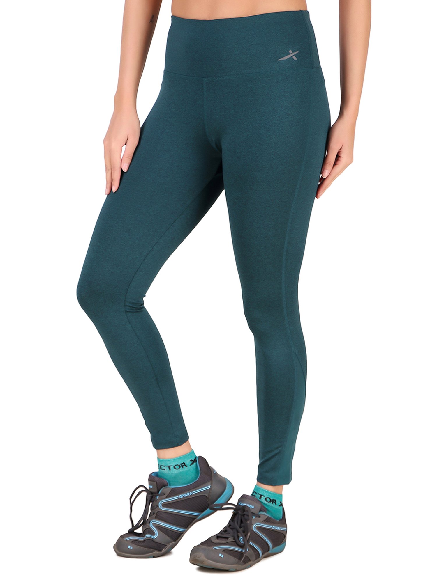 Vector X Green Regular Fit High Rise Tights