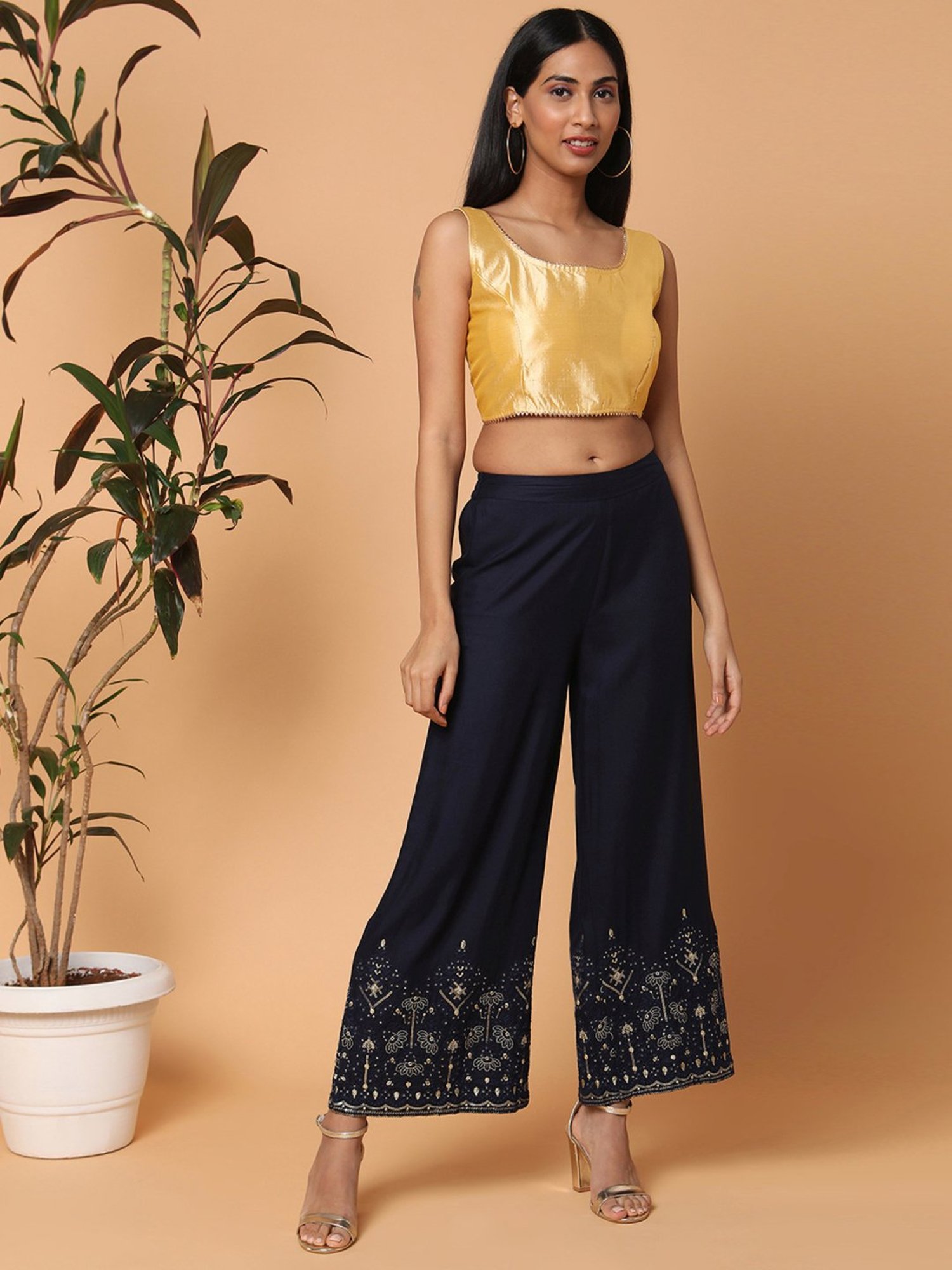 Salwar Studio Golden Readymade Blouse