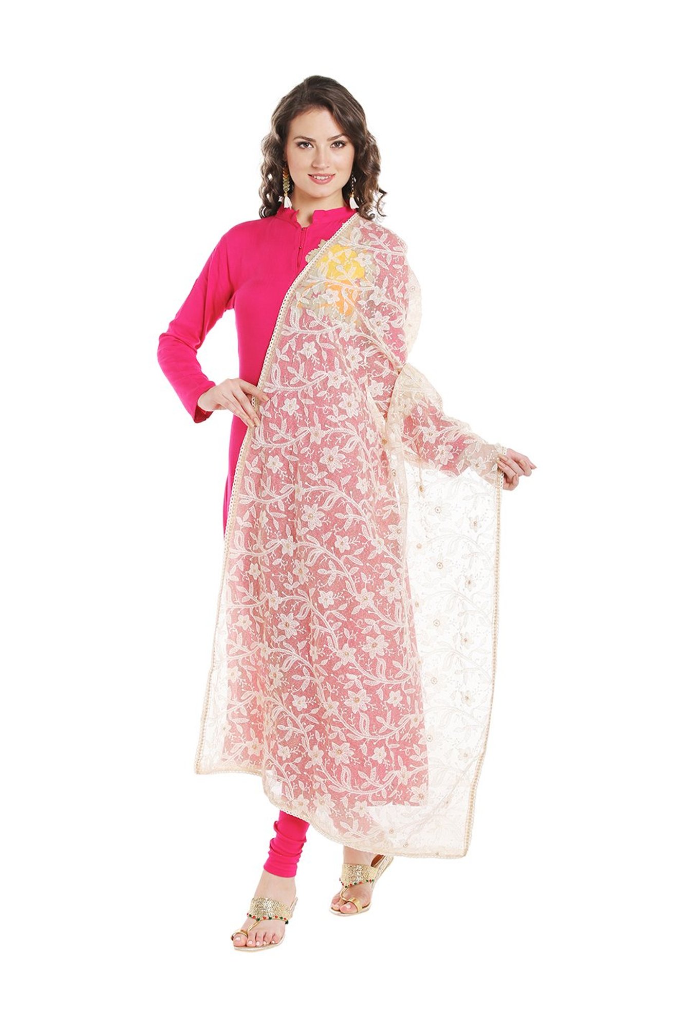 Dupatta Bazaar Ivory Cotton Dupatta