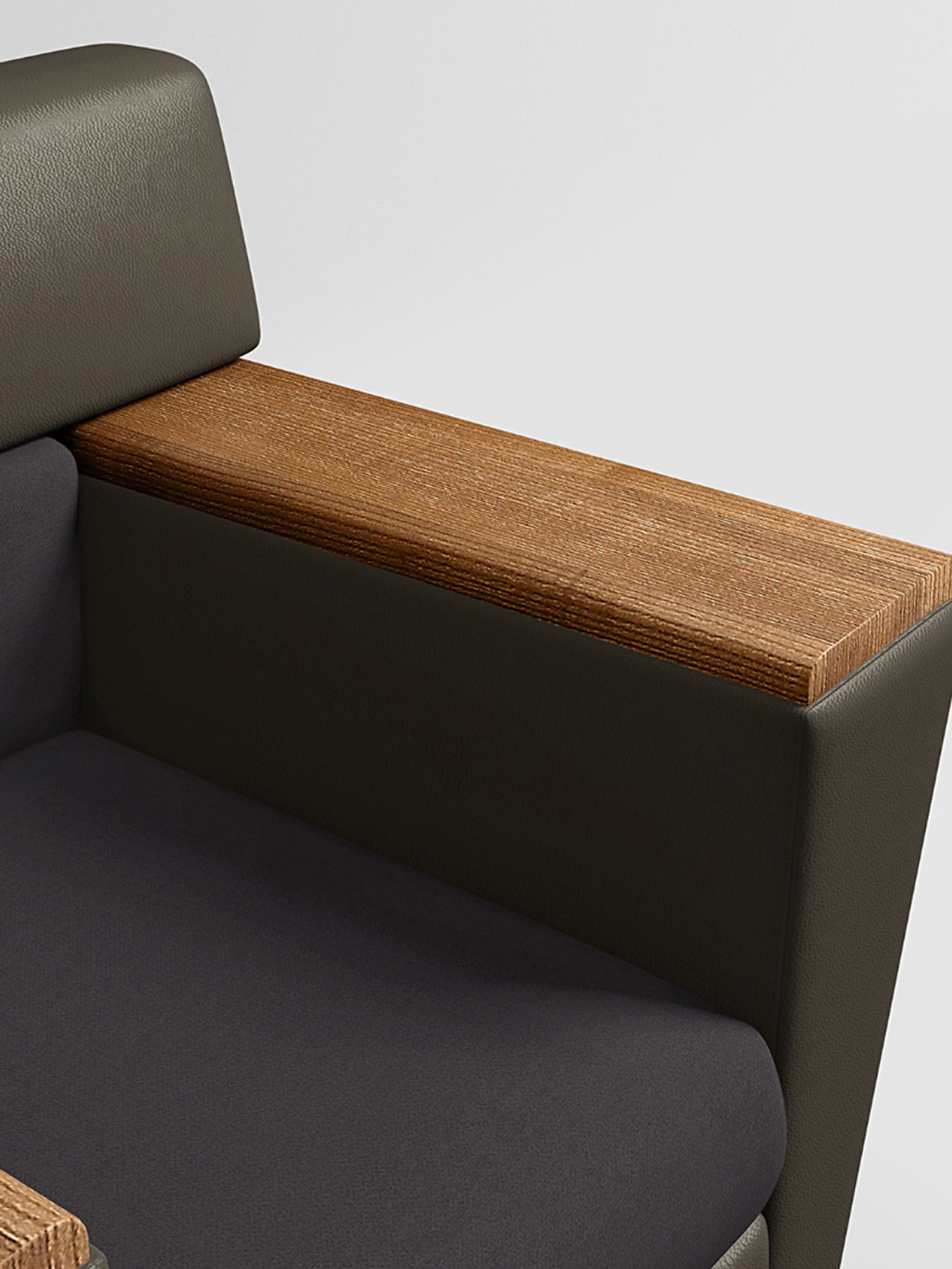 Durian Berry Black Premium Leatherette 2 Seater Sofa