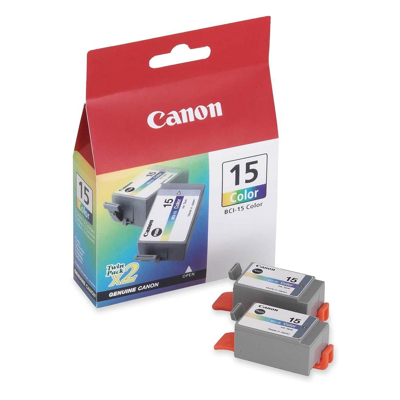 Canon BCI-15 Ink Cartridge - Dual Pack - Color