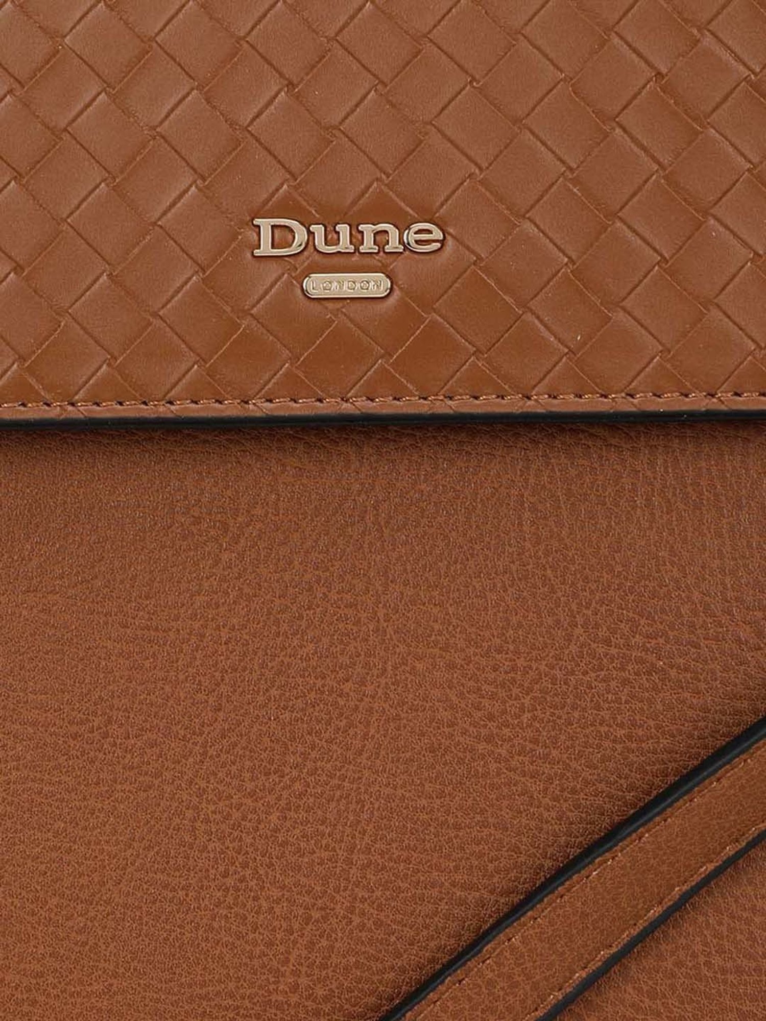 Dune London Tan Textured Medium Satchel Handbag with Pouch