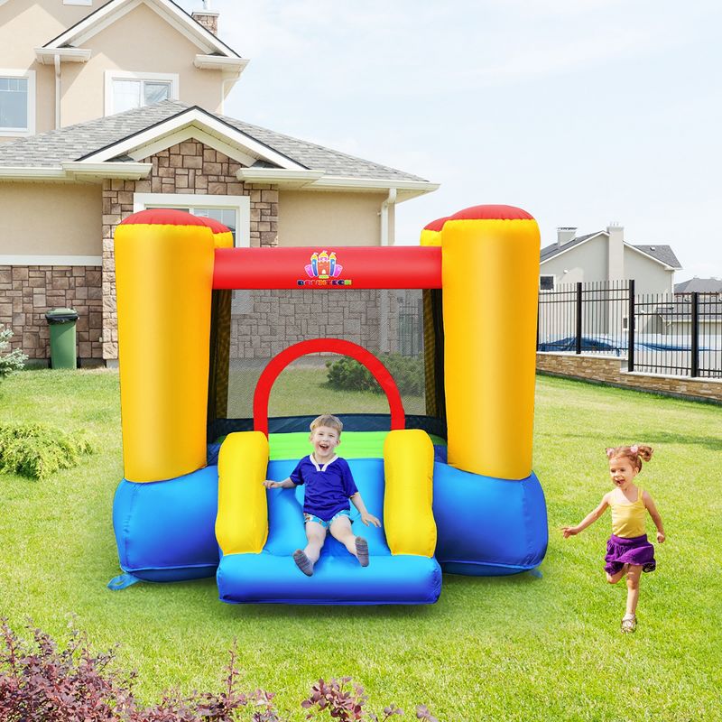 Costway Inflatable Bouncer Kids Bounce House Jumping Castle Slide w/ 480W Blower