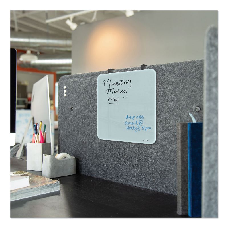 U Brands Cubicle Glass Dry Erase Board, 12 x 12, White 3690U0001