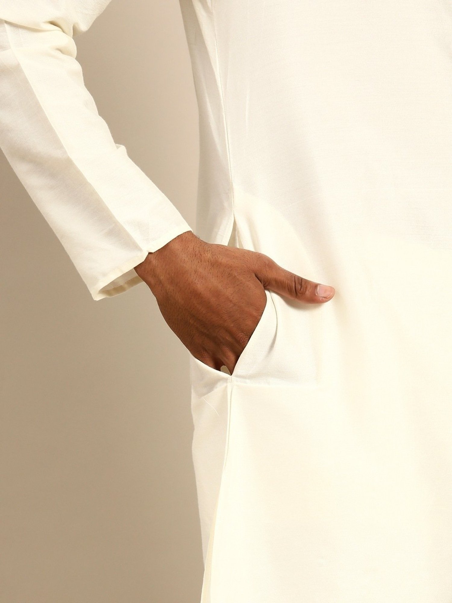 KISAH Black & Beige Regular Fit Printed Kurta Set With Jacket