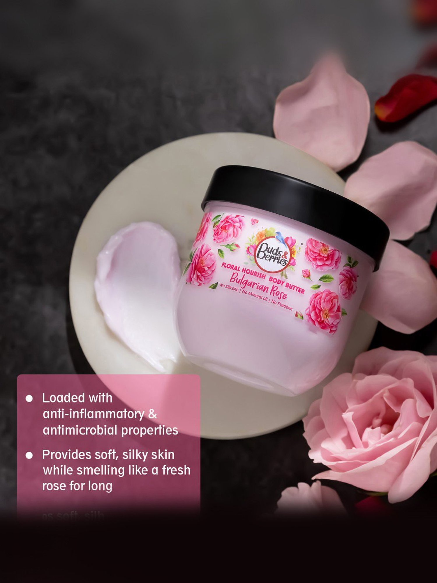 Buds & Berries Bulgarian Rose Floral Nourish Body Butter - 200 ml