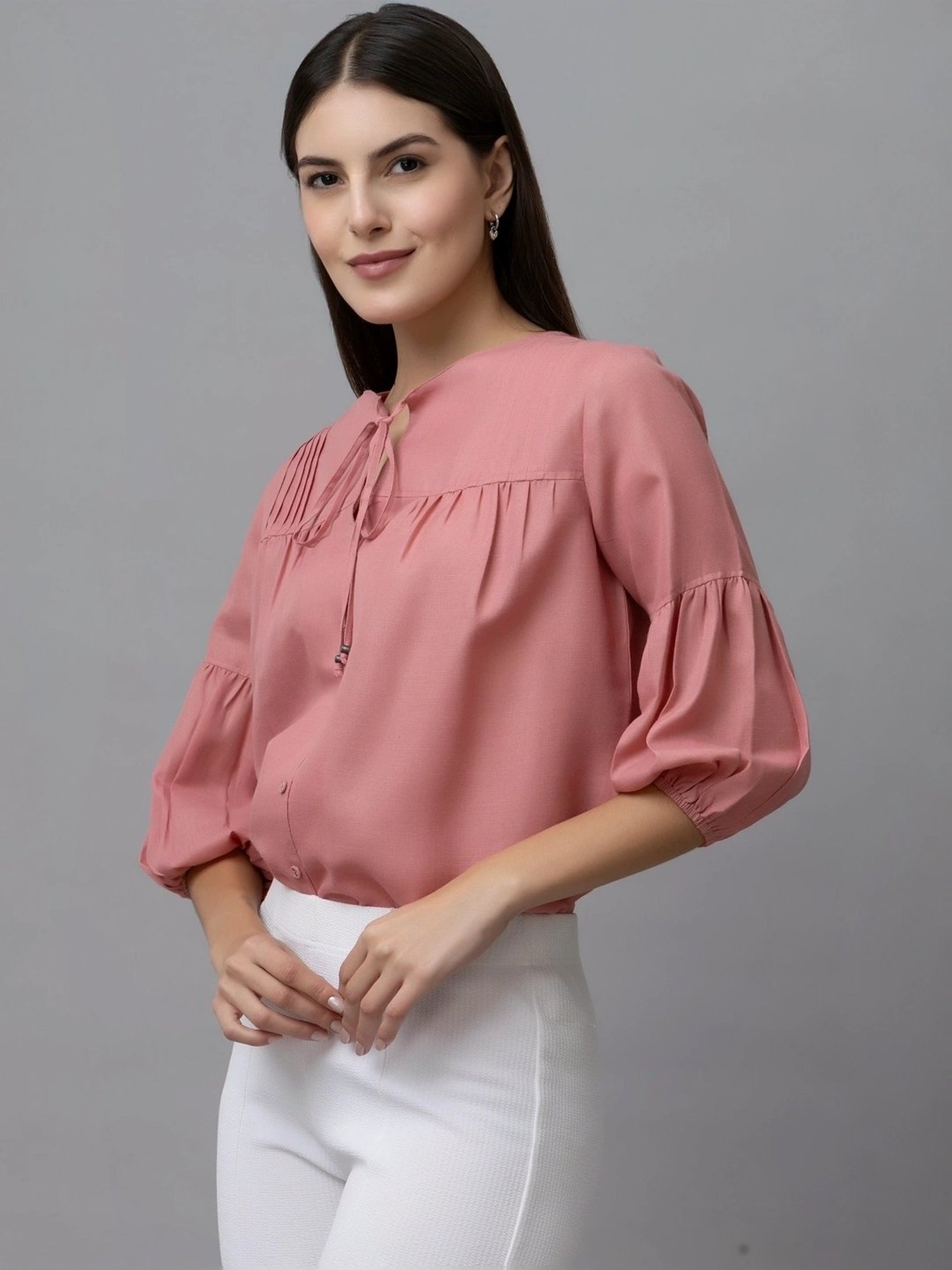 PURYS Pink Regular Fit Top