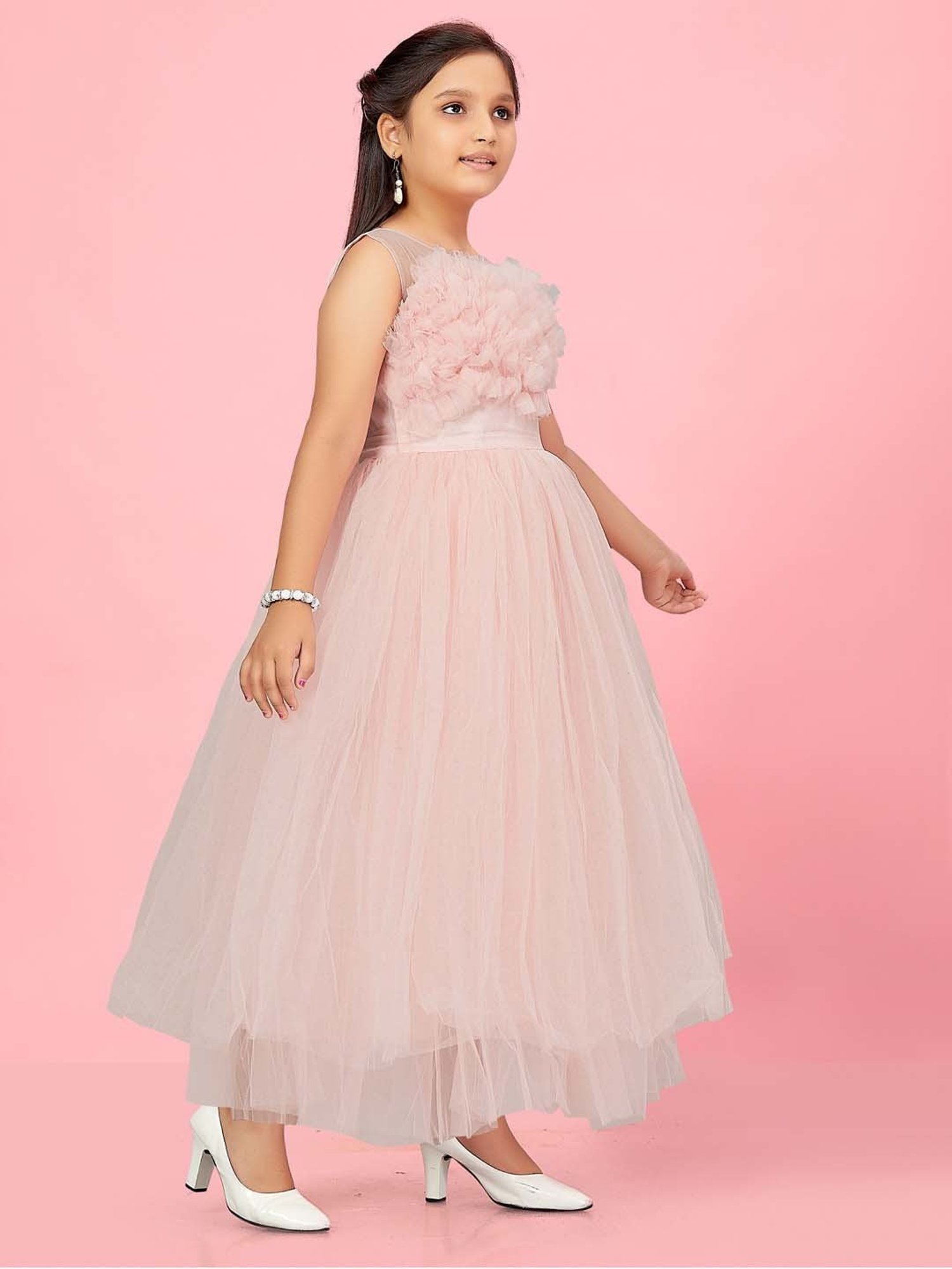 Aarika Kids Peach Flared Fit Gown