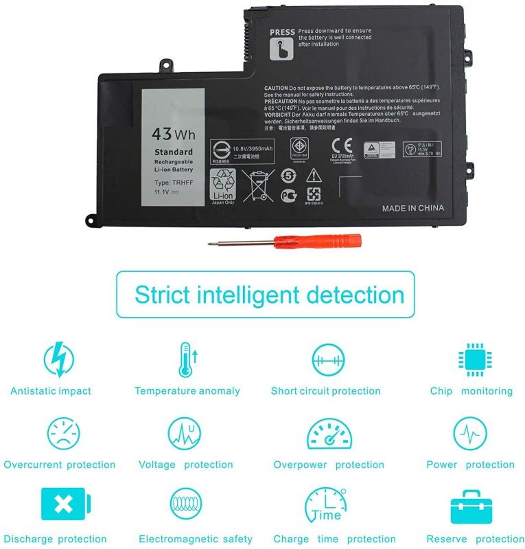 43WH TRHFF P39F P49G Notebook Battery for Dell Inspiron 15 5000 Series 15-5547 5547 5548 5545 5542 N5547 N5447 5447 5445 5448 i5547-3750sLV Latitude 14-3450 15-3550 0PD19 1V2F6 DL011307-PRR13G01 P51G