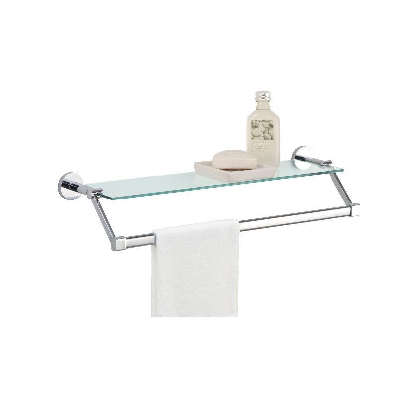 Mounted Glass Shelf with Towel Bar Chrome - Neu Home
