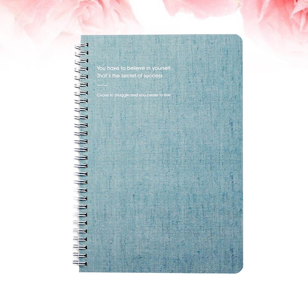 2pcs Side-spiral Notebooks Simple Cover Notepad Students Stationery Prcatical Work-book for Man Woman (A5 Black Blue)