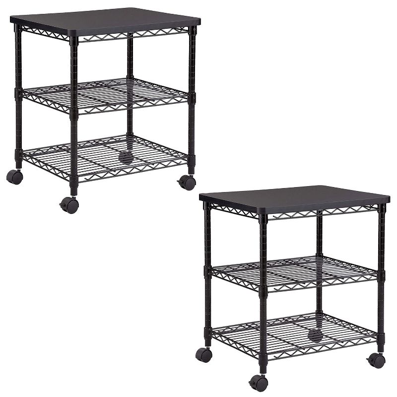 Homz 4-Drawer Medium Rolling Storage Cart - Black with Smoke Drawers