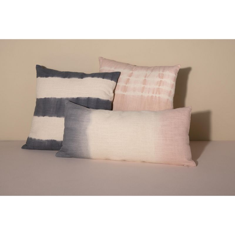 Aria Grey Stripe Tie Dye Decorative Pillow - Shiraleah