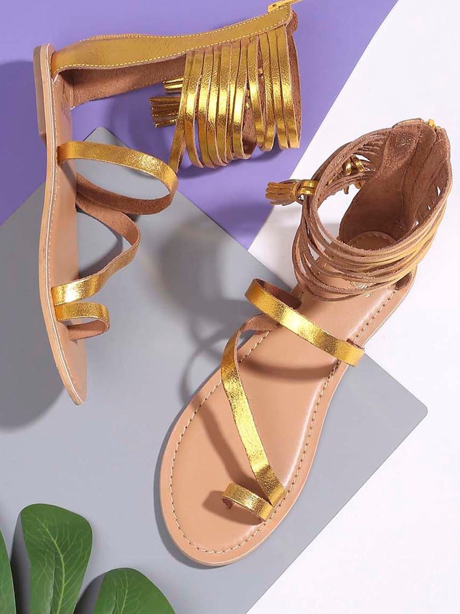 Tao Paris Women's IVY NEW Yellow Gladiator Sandals