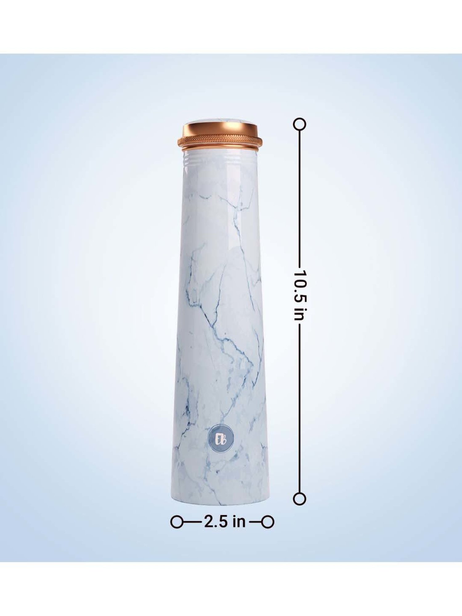 Everything Beautiful Blue Copper Water Bottle - Slim (0.75 L)